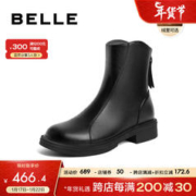 BeLLE 百丽 百搭弹力靴女2023冬季新商场同款芒果头平跟休闲短靴加绒A2P1DDD3 黑色-绒里 37