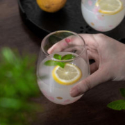 美浓烧 日本进口文艺小清新水杯玻璃杯浪漫樱花情侣杯透明大容量套装水杯 曼舞樱花对杯