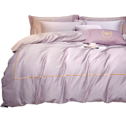 博洋家纺60支新疆长绒棉四件套纯棉床单被套 吉安-烟紫150cm