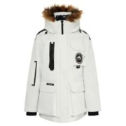 雪中飞 连帽收腰鹅绒大毛领羽绒服