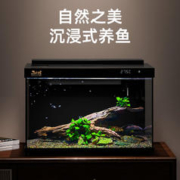 SUNSUN 森森 金麟超白玻璃鱼缸 380 纯黑尊享版 带过滤增氧