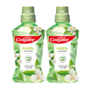 高露洁（Colgate）贝齿清新茶健漱口水500ml×2 预防蛀牙减少细菌清新口气无酒精