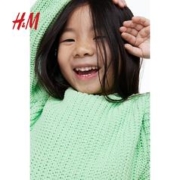 H&M HM童装女童毛衣冬季新品儿童雪尼尔保暖长袖休闲针织套衫1094835