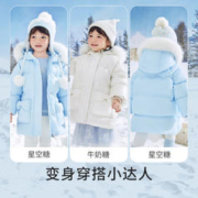 巴拉巴拉 女小童亮面毛领保暖羽绒服