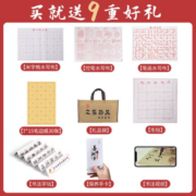 善琏湖笔 文房四宝毛笔小学生书法套装10件套 国画工具套装（斗笔/墨锭/石砚/笔山/水碗/镇尺/） 德才兼备升级版文房套装