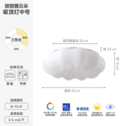 鹿家良品（LUUGAA）云朵护眼客厅吊灯客厅大灯奶油风卧室灯网红护眼中山灯具2023新款 【荐】全光谱吸顶45cm三色光48W