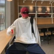@港仔文艺男纯棉长袖t恤男秋季