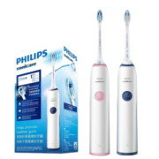 飞利浦（PHILIPS） 电动牙刷成人充电式声波震动情侣牙刷(自带刷头*2)智能净白牙龈呵护 跨年新年礼物送男女朋友 HX3226/41柔美樱粉