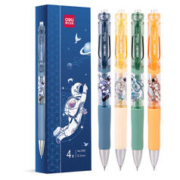 deli 得力 33961 中国航天 按动中性笔 0.5mm 黑色 4支/盒