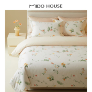 MIDO HOUSE铭都新疆长绒棉四件套纯棉秋季亲肤磨毛印花床品套件 1.5m床单款