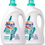 Attack 洁霸 花王洁霸无磷酵素洗衣液3kgx2瓶家庭装深层去渍护理家用
