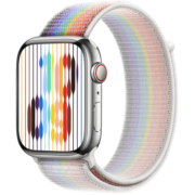 Damon Light 适用于Apple watch系列尼龙回环编织魔术贴表带透气舒适时尚简约 适用38/40/41MM表盘【回环魔术贴表带彩虹】