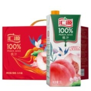 PLUS会员：汇源 果汁100%桃汁浓缩果汁饮料 1L*5盒整箱