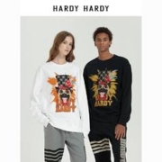HARDY HARDY 2023秋冬新款烫钻字母狗狗渐变纯棉卫衣男女同款上衣