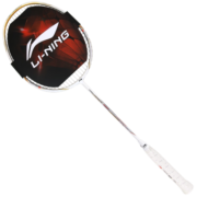李宁（LI-NING）羽毛球拍全碳素攻守兼备单拍HC1100白金 已穿24磅附手胶AYPM016-1