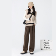 BAZAAR RED美拉德 山本裤女秋冬新款宽松显瘦阔腿裤长裤子