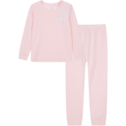 HAZZYS哈吉斯品牌童装女童家居服儿童秋新品圆领舒适保暖中大童家居服套装 淡粉 110