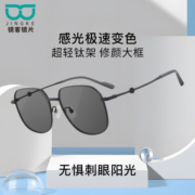 汇鼎镜客 变色防雾防蓝光近视眼镜大框男可配有度数超轻镜架女 2065黑色 1.60三防雾变灰