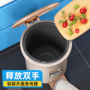 家杰优品脚踏垃圾桶双桶设计脚踩开盖大号12L厨房垃圾桶带盖家用卫生间
