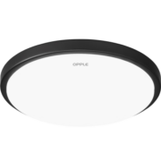 欧普照明（OPPLE）led白光吸顶灯卧室灯餐厅儿童房灯饰圆形现代简约超薄灯具 工业风黑边 墨玉白光350