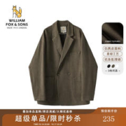 William fox&sons 威廉福克斯麂皮绒小西服男轻商务复古宽松易打理便西休 (） 170/M