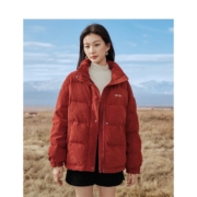 inman 茵曼 复古灯芯绒鸭绒短羽绒服女 K18348252BSM