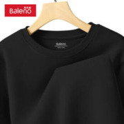 Baleno 班尼路 长袖圆领t恤男加绒保暖冬季纯色内搭上衣设计感简约男士打底衫