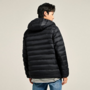 A21羽绒服秋冬新款男装纯色时尚街头轻薄外套黑科技保暖休闲情侣同款 黑色-连帽 175/88A/L