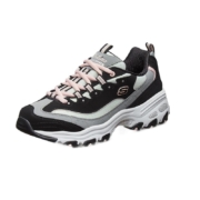 SKECHERS 斯凯奇 D'lites 1.0 女子休闲运动鞋 13143/BKGY 黑/白/浅绿/粉 37