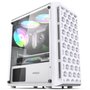 半岛铁盒（PADO）白羊座V 白色 台式机电脑小机箱（支持M-ATX主板/钢化玻璃全侧透/前板网孔散热）