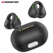 MONSTER 魔声 Open Ear 101 无线蓝牙不入耳迷你耳夹式开放耳机 运动跑步防水降噪智能触控高清通话 黑色