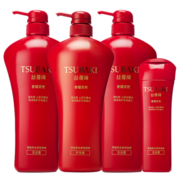 丝蓓绮（TSUBAKI）奢耀柔艳洗发水750ml*2+200ml+护发素750ml改善干枯毛躁