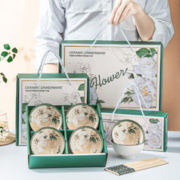 礼盒装青花瓷碗套装 山茶花 6碗6筷套装