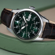 SEIKO 精工 新5号系列 绿盘皮带机械男士腕表 SRPJ89K1
