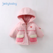 JELLYBABY 2023冬季儿童棉服女童加厚棉衣 粉色 80