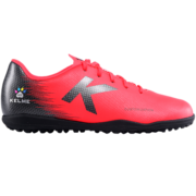 KELME/卡尔美足球鞋男魔术贴TF碎钉成人学生同款训练比赛足球鞋 红黑(成人系带款) 40