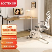 需首购：Loctek 乐歌 E2 升降电脑桌 原木色+雅白 1.2m 直形款
