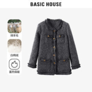 BASICHOUSE 百家好 女士白鸭绒羊毛羽绒服