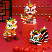 爆卖年货：予高 新年积木国潮神兽醒狮摆件