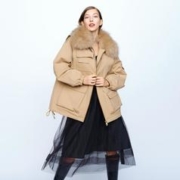 BOSIDENG 波司登 女式休闲干练翻领超大貉子毛领羽绒服
