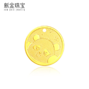 新金珠宝 足金999卡通熊猫金章黄金金牌 约2克