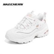 SKECHERS 斯凯奇 女士 厚底增高老爹鞋  白色/玫瑰金色