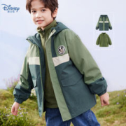 Disney 迪士尼 男童冲锋衣儿童外套秋装三合一摇粒绒内胆防风衣童装