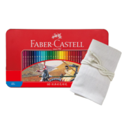 辉柏嘉（Faber-castell）油性性彩铅笔彩色铅笔60色+60孔笔帘 绘画笔套装115865红铁盒装