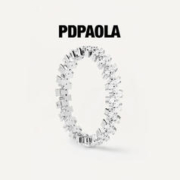 PDPAOLA 皇冠情侣对戒食指戒指女小众轻奢新年礼物银镀18k金crown