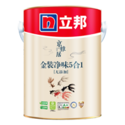 立邦乳胶漆京雅居金装净味五合一无添加环保墙面漆内墙涂料室内油漆 优等品-5L小桶装 【工厂直发 免费调色】