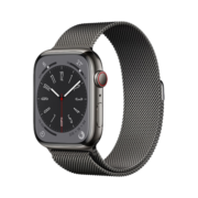 Apple/苹果 Watch Series 8 智能手表GPS+蜂窝款45毫米石墨色不锈钢表壳石墨色米兰尼斯表带MNKY3CH/A