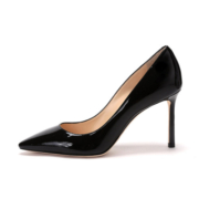 周仰杰（JIMMY CHOO ）女士漆皮尖头高跟鞋黑色 ROMY 85 PAT 247 BLACK 39码