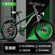 FOREVER 永久 儿童自行车小孩单车6-12岁 黑绿色变速辐条轮运动版 22寸