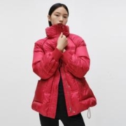 ARIOSEYEARS 短款羽绒服女冬轻薄羽绒服女小个子厚外套立领